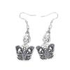 9x Goth Mysterious Drop Earring Jewelry Rose Heart for Butterfly Bat Skull for Cross Pendant Charm Vintage Earring For W