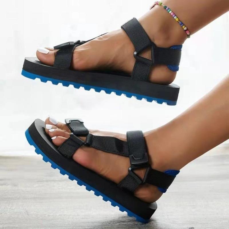Wish Summer New Platform Color Matching Velcro Beach Shoes Women's Sandals Size 43