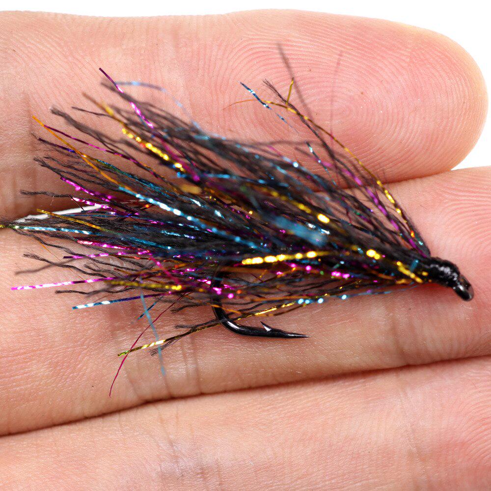 6PCS #4 Flasher Streamer Fly Deceiver Teaser Fly For Trout Fly Fishing Fishing Lure
