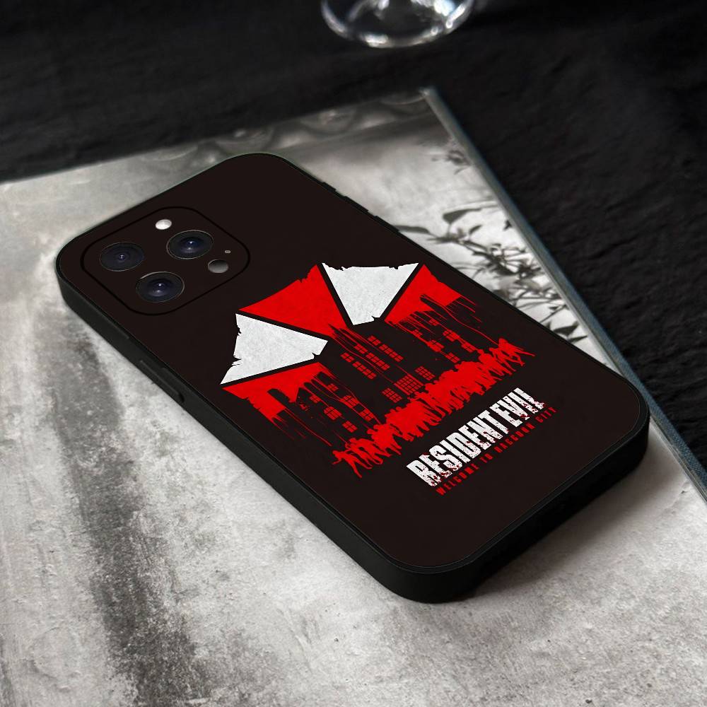 R-Resident Evil Game Logo Phone Case Black Silicone Soft Shell For IPhone 17 16 15 14 13 12 11 Air Pro Max Plus Hot Sale