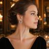 Laurel Leaf Hoop Earrings for Women, Silver Plated Earrings, Elegant Circular Earrings, Fashion Jewelry for Party Daily Wear