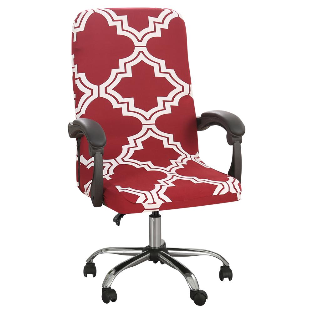 Office Computer Chair Cover Dust-proof, Geometry Stretch Printed, Elastic Game Chair Slipcover, Rotatable Armchair Protector,M/L