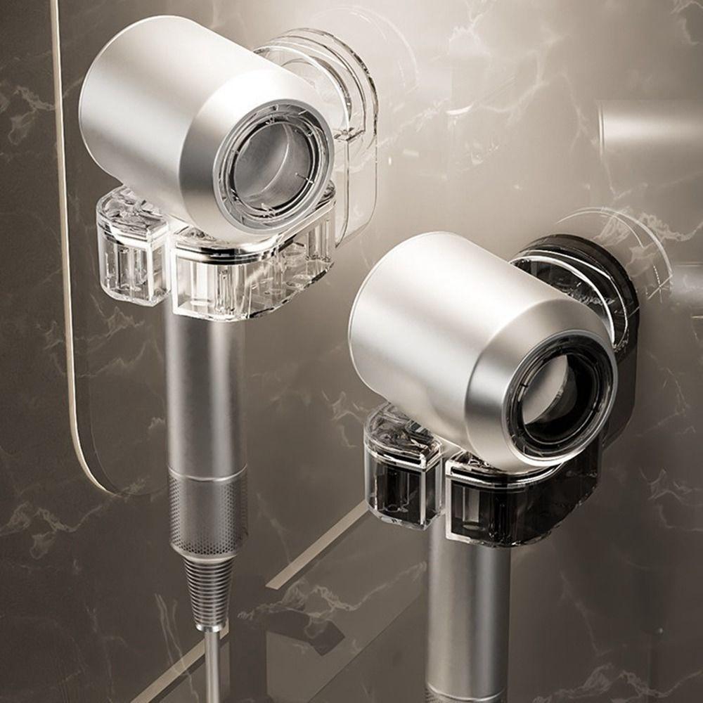 

Silver Suction Cup Hair Dryer Rack Rotatable Blow Dryer Holder Hair Dryer Storage Bracket Bathroom