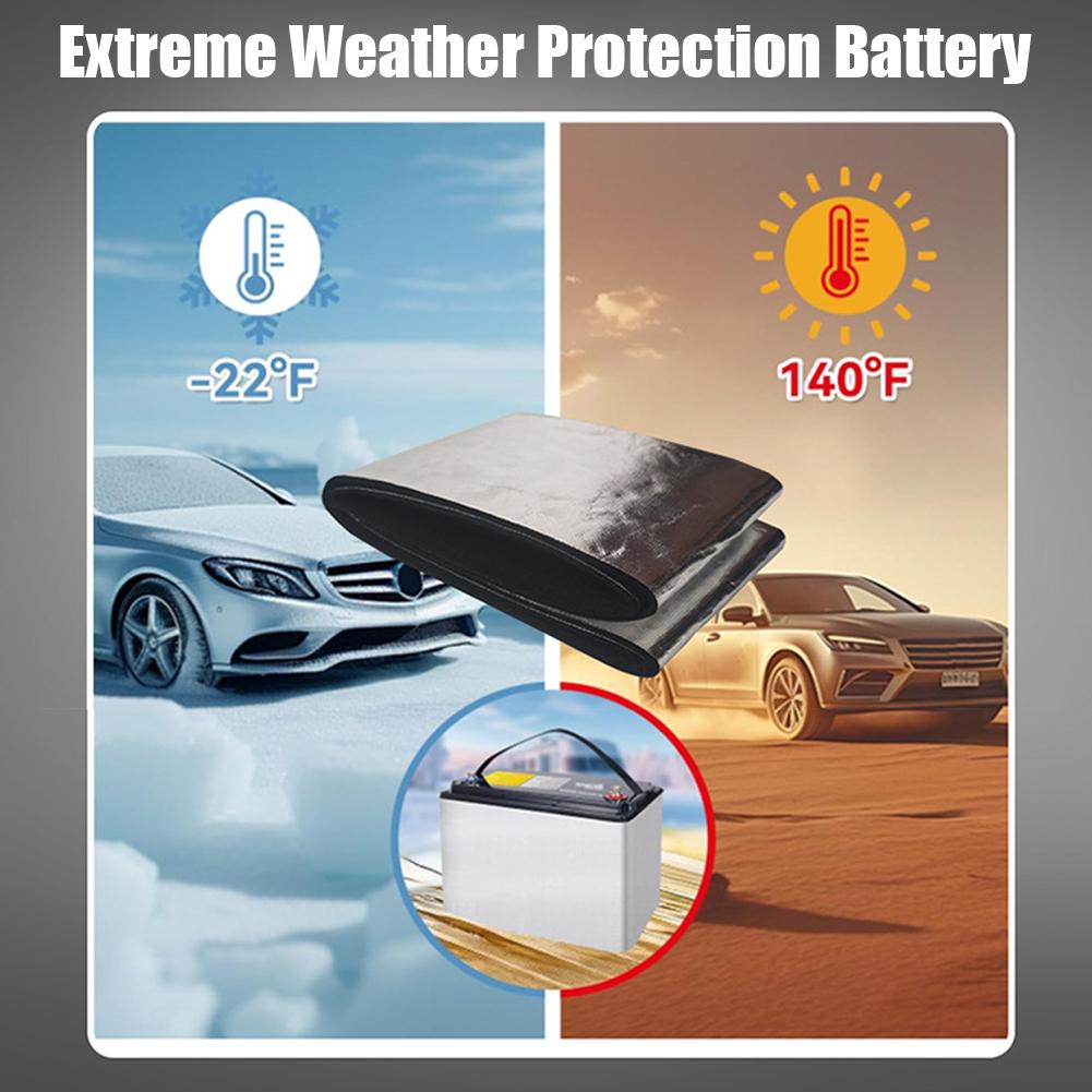 Couverture chauffante de batterie ignifuge flexible pour batterie de véhicule, camping-car, remorque, bateau, marine, hiver