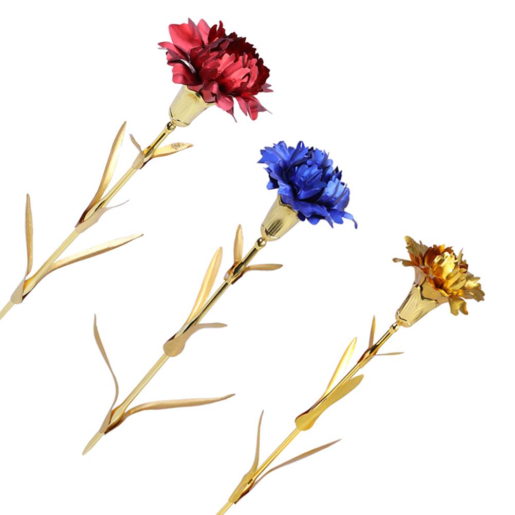2Pcs Artificial Carnations Flowers 24K Luxurious Non Fading SturdyFlowers for Mother's Day Gifts Home Decor
