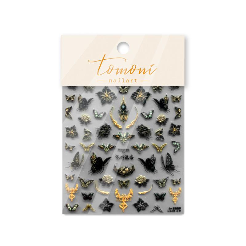 Рельефные наклейки для ногтей «Ночная бабочка» Декоративные креативные наклейки своими — фото 12