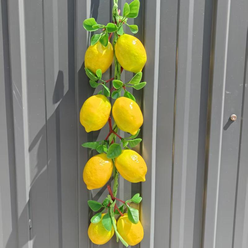 Lifelike Artificial Lemon Strings Fake Simulated Fruit Hanging Garlands for Wedding Birthday Party Home Wall Decor