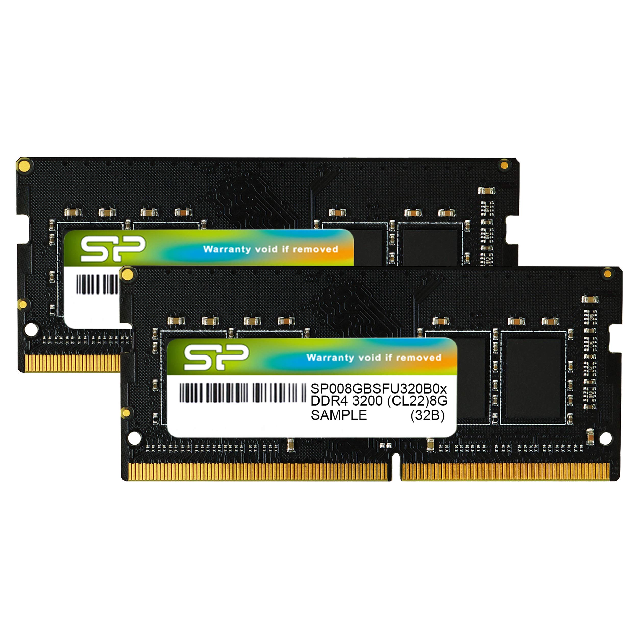 

Silicon Power Laptop Memory 8GB x 2 260Pin CL22 SP016GBSFU320B22 DDR4-3200 (PC4-25600) (16GB) 1.2V чорний