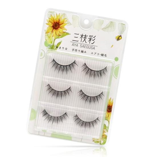 Yousheng 3 Paar Falsche Wimpern Natürlich Bequem zu Tragen Faser Gekreuzt Make-up Extensions Augenwimpern für Ankleideraum