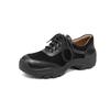 Krazing Pot Suede Round Toe Thick Nottom Lace Up Summer Autumn Leisure Shoes Big Size 42 Women Sneaker