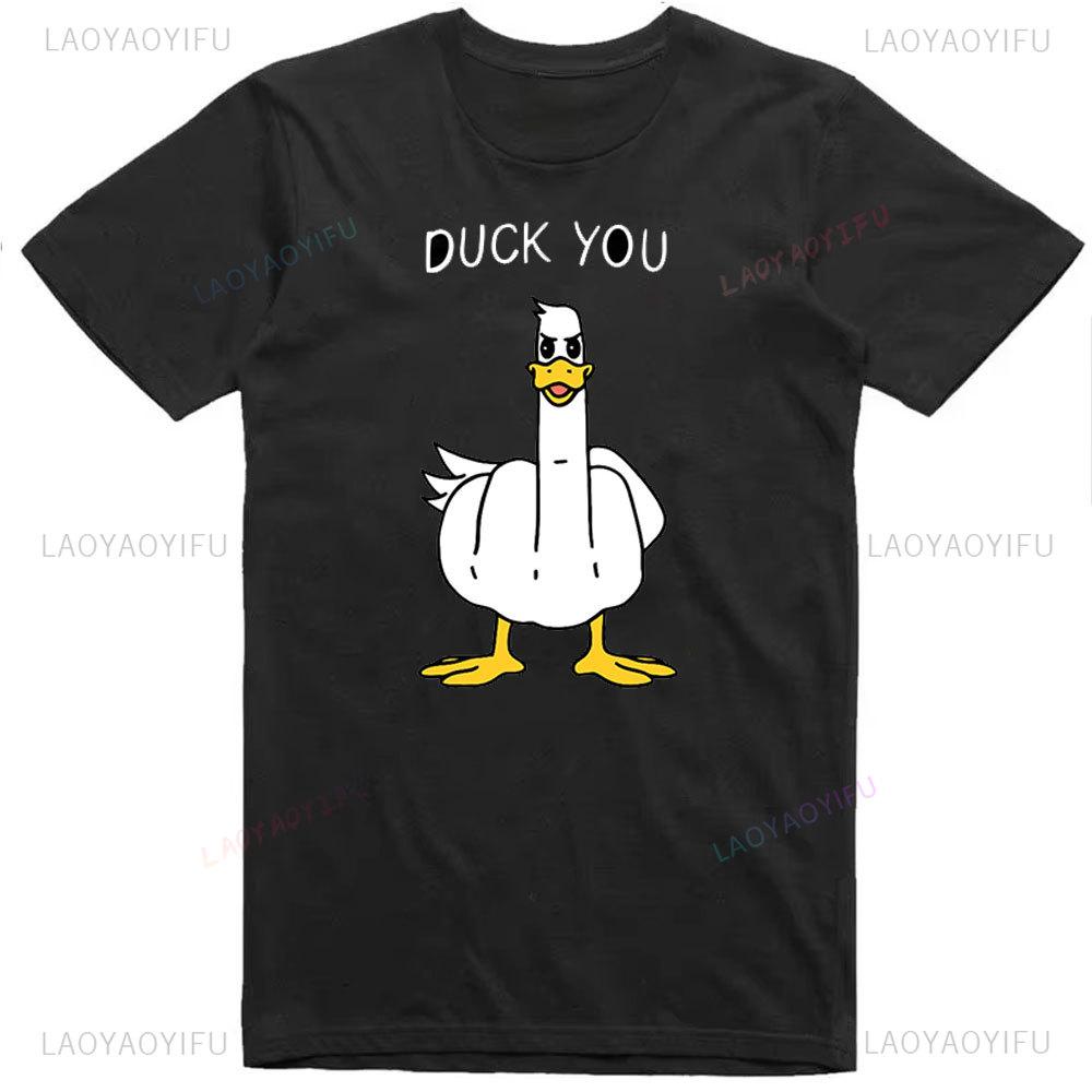 Mens Funny T-Shirt Rude Seagull Design Regular Fit Tee Women Men 3D Print Cartoon Graphic T-Shirts