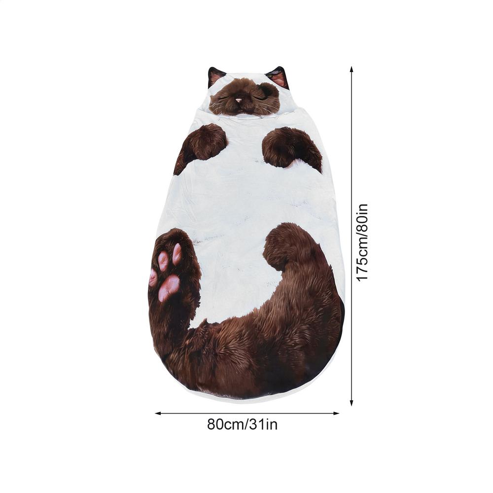 Adult Sleeping Bag Soft Warm Room Decor Cat Envelope Warm Sleeping Bag For Indoor Home Bedroom Living Room Apartment Dorm Hotel