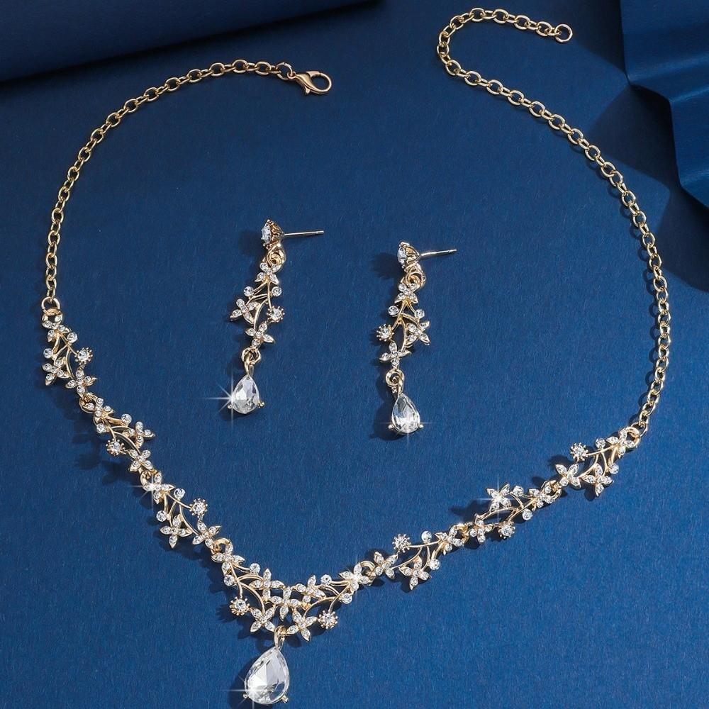 Elegant Rhinestone Jewelry Set Luxury Crystal Bridal Necklace Wedding Jewelry  Bridal Wear