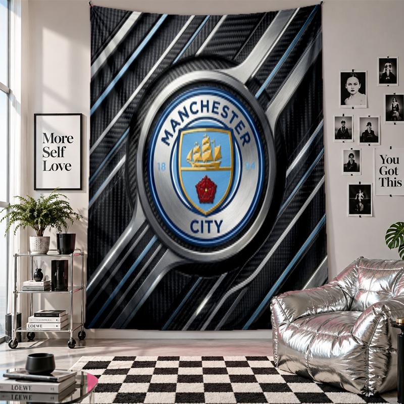 Manchester City Wall Tapestry Home Decor Wall Hanging Cloth for Bedroom Living Room Background