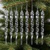 60/12pcs Christmas Crystal Icicle Transparent Simulation Icicles Xmas Tree Hanging Pendants New Year Party Decor Drop Ornaments