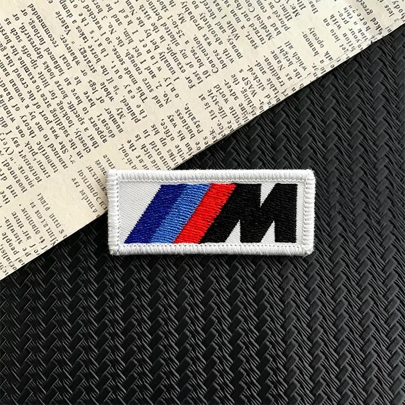 BBJF8 B-BMW-B Logo Embroidered Cloth Sticker Clothing Hole Patch Decal Ironing Sewing Hot Melt Adhesive Patches for BMW M Sport Series