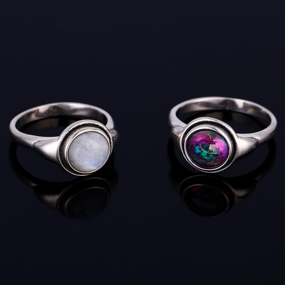 Nasiya Luxus Vintage Mondstein Ringe Kupferfarbener Schmuck Edelsteinringe Für Frauen Jubiläum Dropshipping