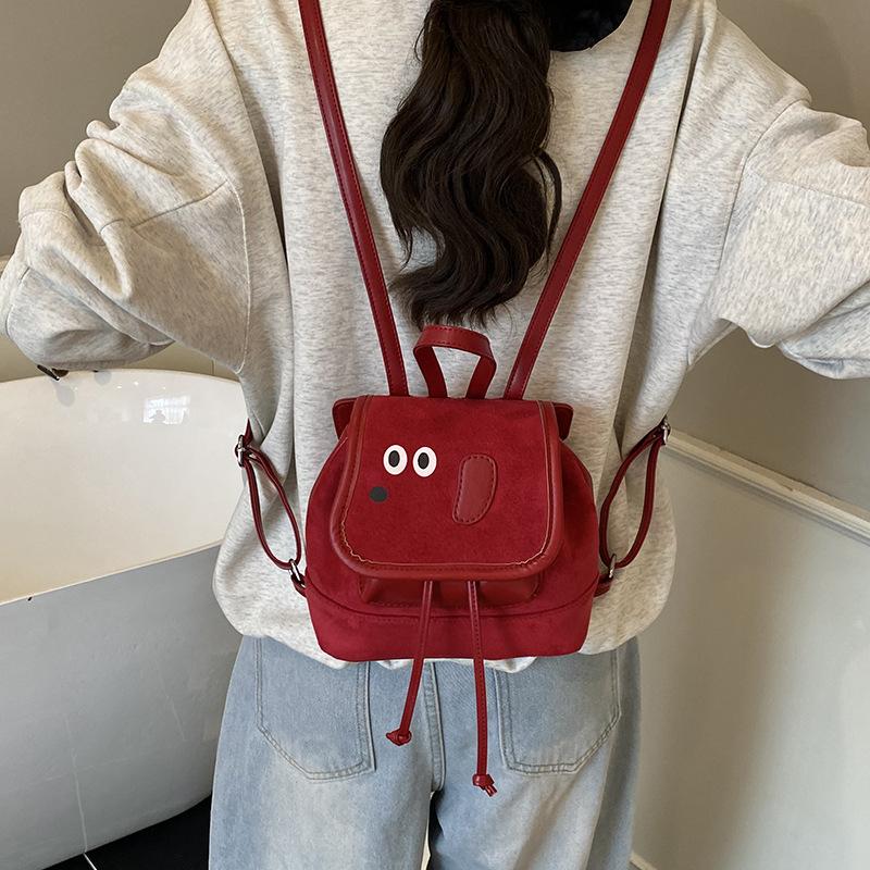 Cartoon Internet Celebrity Puppy Boys And Girls Shoulder Bag Kindergarten Baby Small Schoolbag Autumn And Winter Suede Children'S Backpack