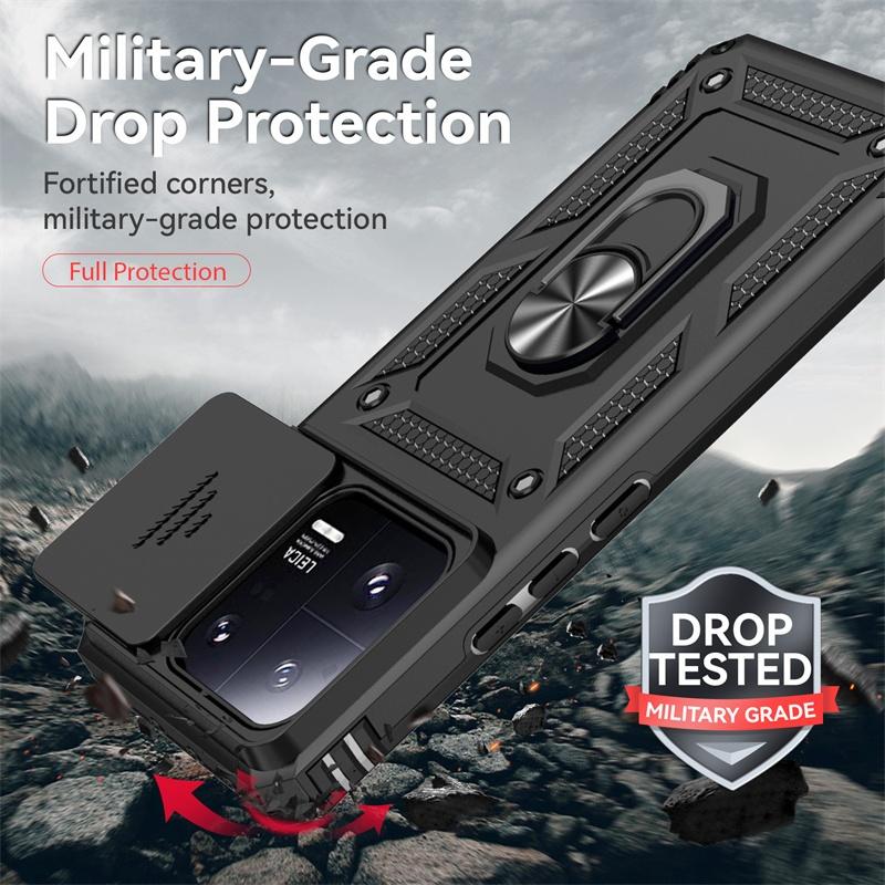 Funda For Xiaomi 13 5G Case Armor Slide Lens Protect Magnetic Ring Stand Case For Xiomi Mi 13 Pro Xiaomi13 13Pro Mi13 Back Cover