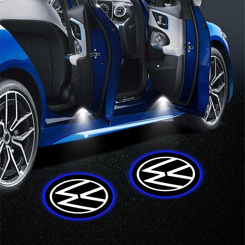 2Pcs Car Door Welcome Light HD LED Projector Welcome Light For Volkswagen Scirocco POLO Tiguan Passat B5 B6 B7 Golf EOS Jetta MK6 Octavia