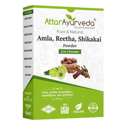 Attar Ayurveda Amla Reetha Shikakai Powder Natural Herbal Hair Cleanser For Hair Growth No SLS No Paraben Hair Wash 200g