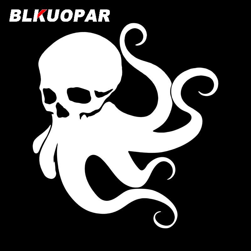 BLKUOPAR Octopus Tentacle Skeleton Silhouette Car Stickers Funny Vinyl Decal Sunscreen Die Cut Windows Refrigerator Car Lable