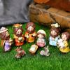 Resin Nativity Manger Ornament Cartoon Manger Group Nativity Figurine  Christmas Decoration