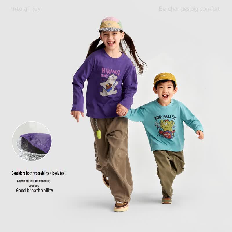 Gulu Diary Kids Long-Sleeve Printed Cotton T-Shirt