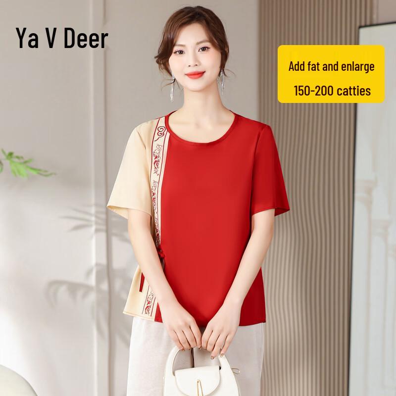 Yalu Women s Loose-Fit Floral Short-Sleeve T-Shirt 4XL