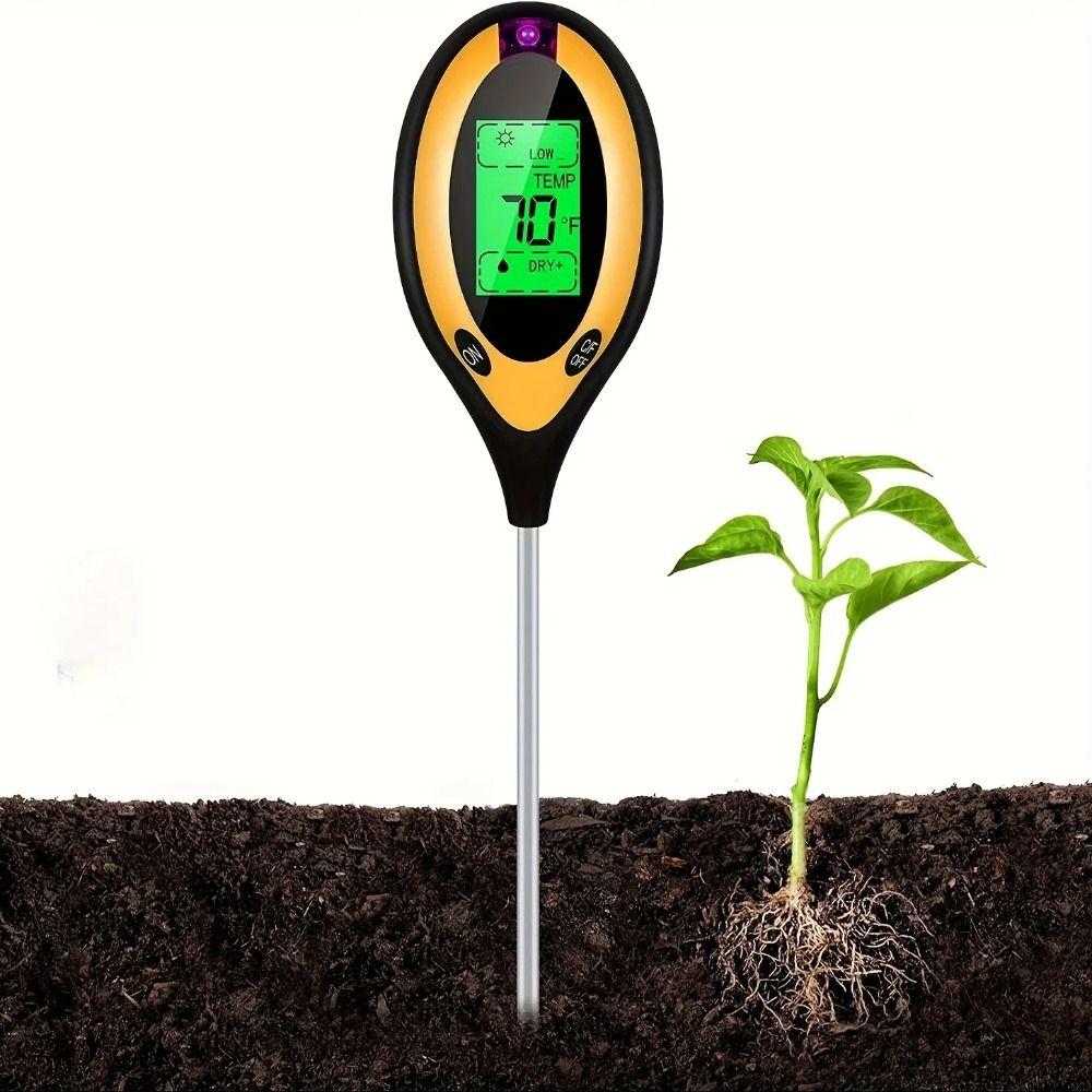 LCD Screen Soil Survey Instrument 4 In 1 PH Meter Soil  Humidity Detector  For Garden Lawn Farming