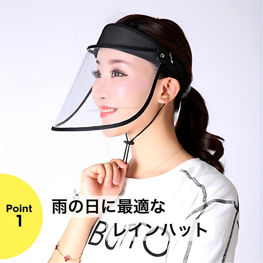 NYANDELMO ND-0122-R08-NV Rain Visor, Rain Hat, Clear Sun Visor, Navy, One Size Fits All, Waterproof Rain Cap