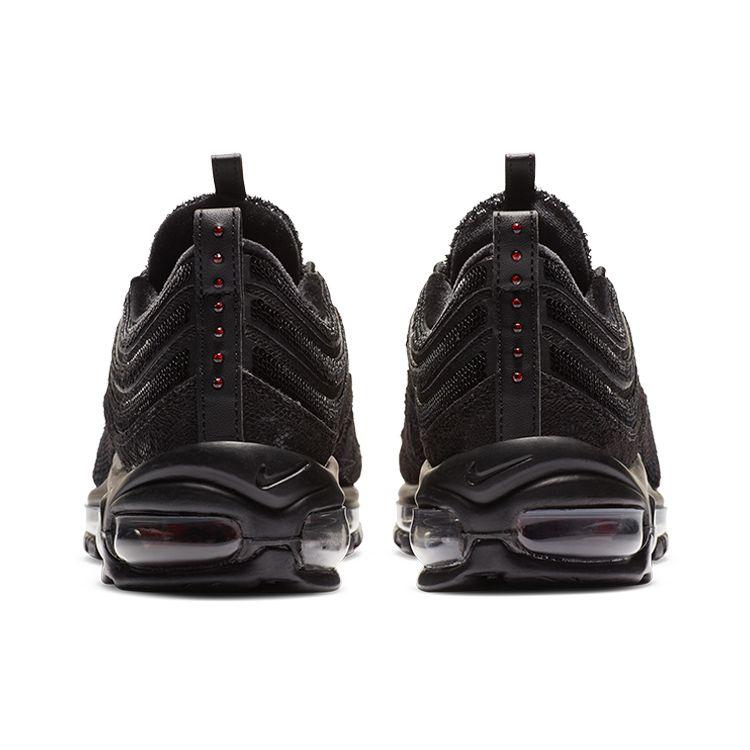 Nike Air Max 97 Prm Retro Sports Mesh Fabric Synthetic Leather Low Top Air Cushion Casual Running Shoes Women Sneaker Black Red DC1709-060