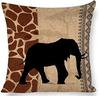 Afrikanisches Tier Outdoor Dekokissenbezug 40*40cm Zebra-Muster und Leoparden-Muster Quadratisches Leinen-Kissen-Set für Wohnzimmer Sofa