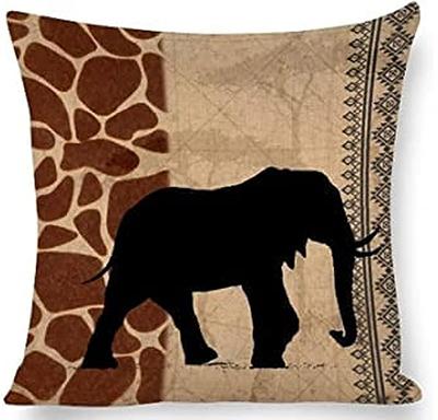 Afrikanisches Tier Outdoor Dekokissenbezug 40*40cm Zebra-Muster und Leoparden-Muster Quadratisches Leinen-Kissen-Set für Wohnzimmer Sofa