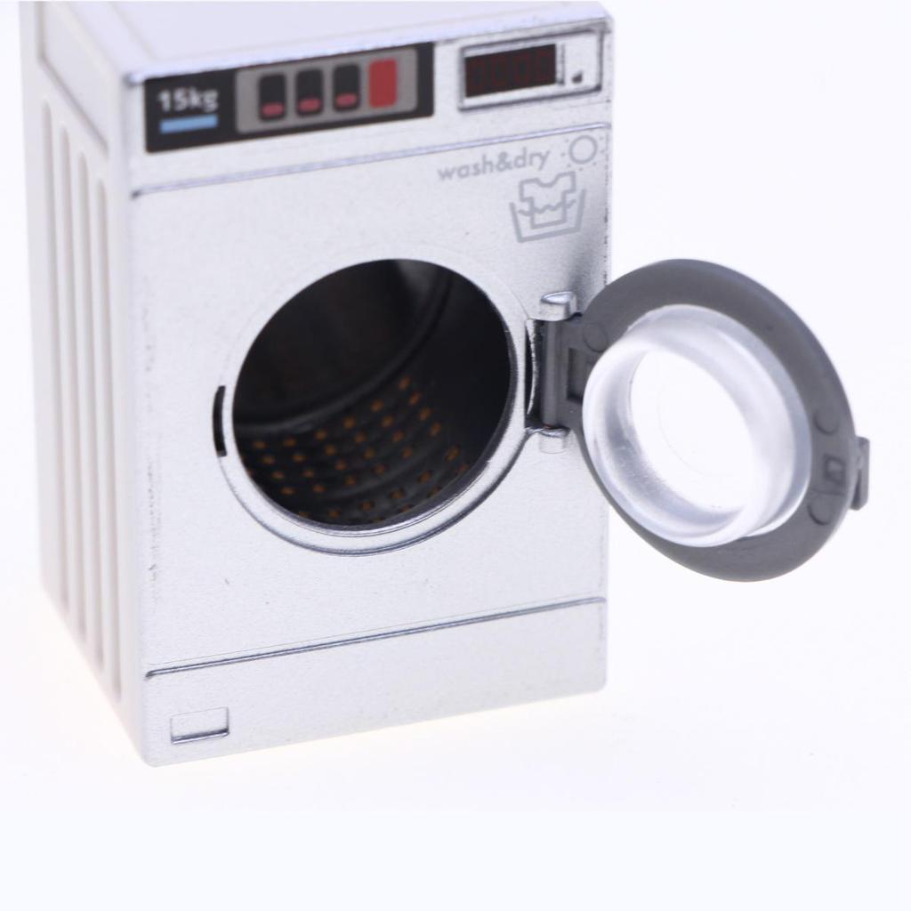 Miniature Dollhouse Drum Washing Machine for BJD Washroom Scene Decor Accessories