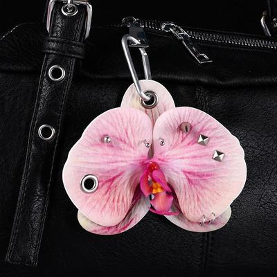 Porte-clés Phalaenopsis personnalisé Pendentif fleur de simulation de ponction créative poinçonnée à la main Accessoires de sac à dos Cadeaux