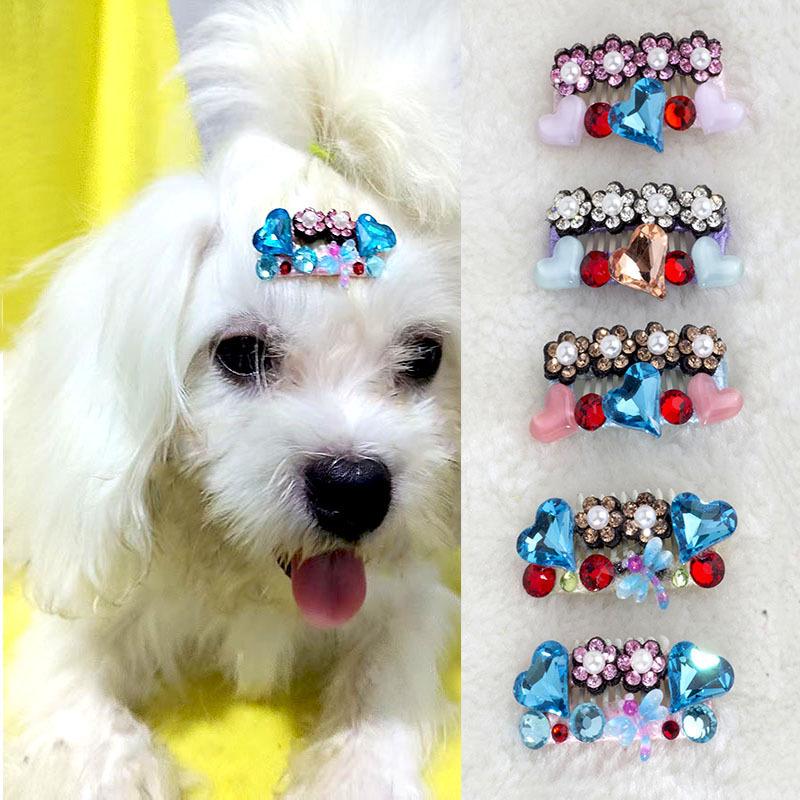 Universal Full Diamond Cat & Dog Hair Clip - Princess Style for Yorkies, Teddy, Maltese