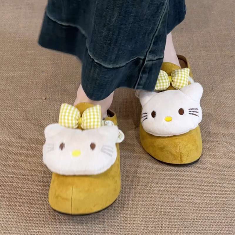 Piaohong Cute KT Cat Casual Slippers Women Wear Thick-soled Comfortable and Versatile Bag Head Slippers In Autumn and Winter 2025