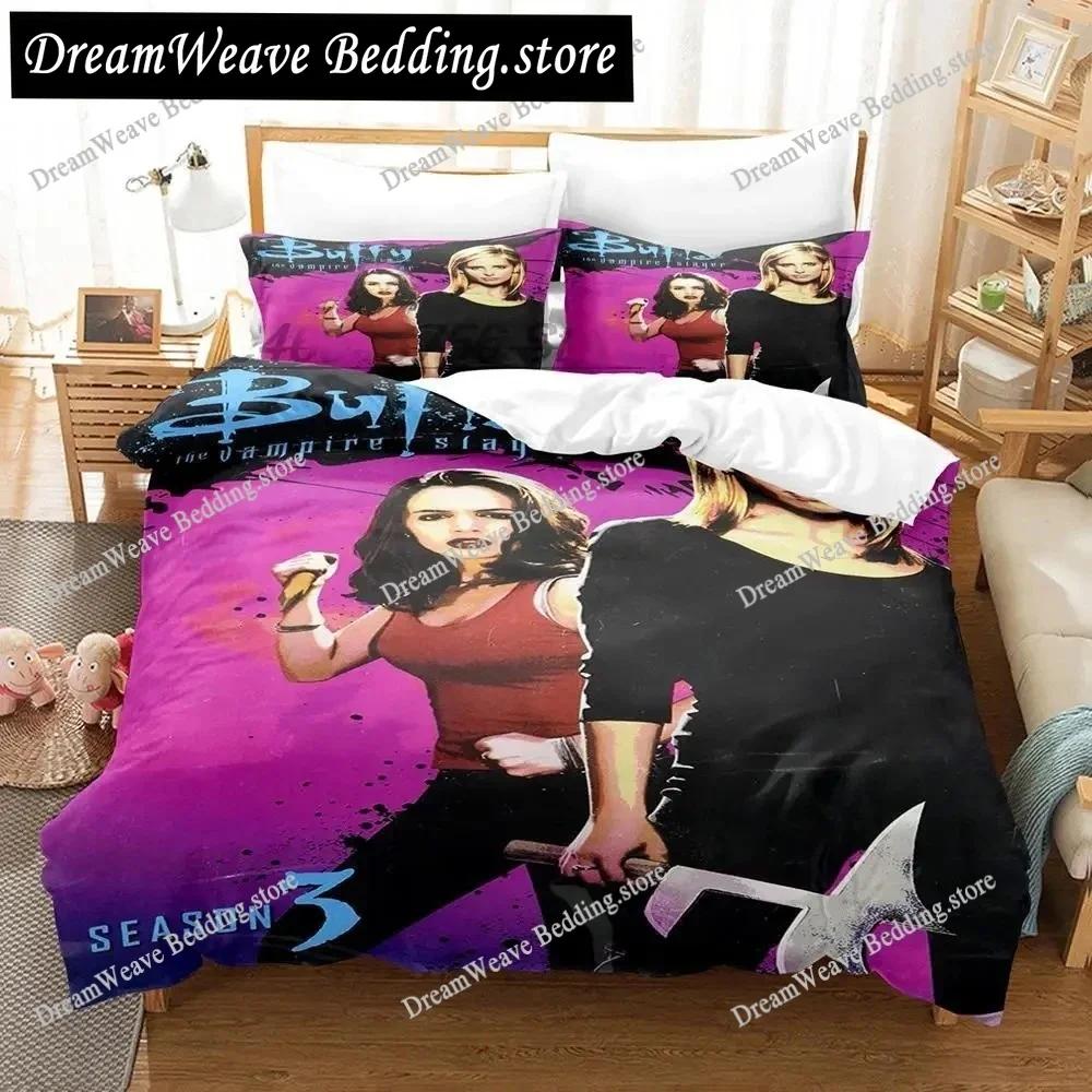 3D-Druck Buffy – Im Bann der Dämonen Bettwäsche-Set Bettbezug Bettwäsche-Set Steppdeckenbezug Kissenbezug Bettdecke King Queen Size Jungen Erwachsene741