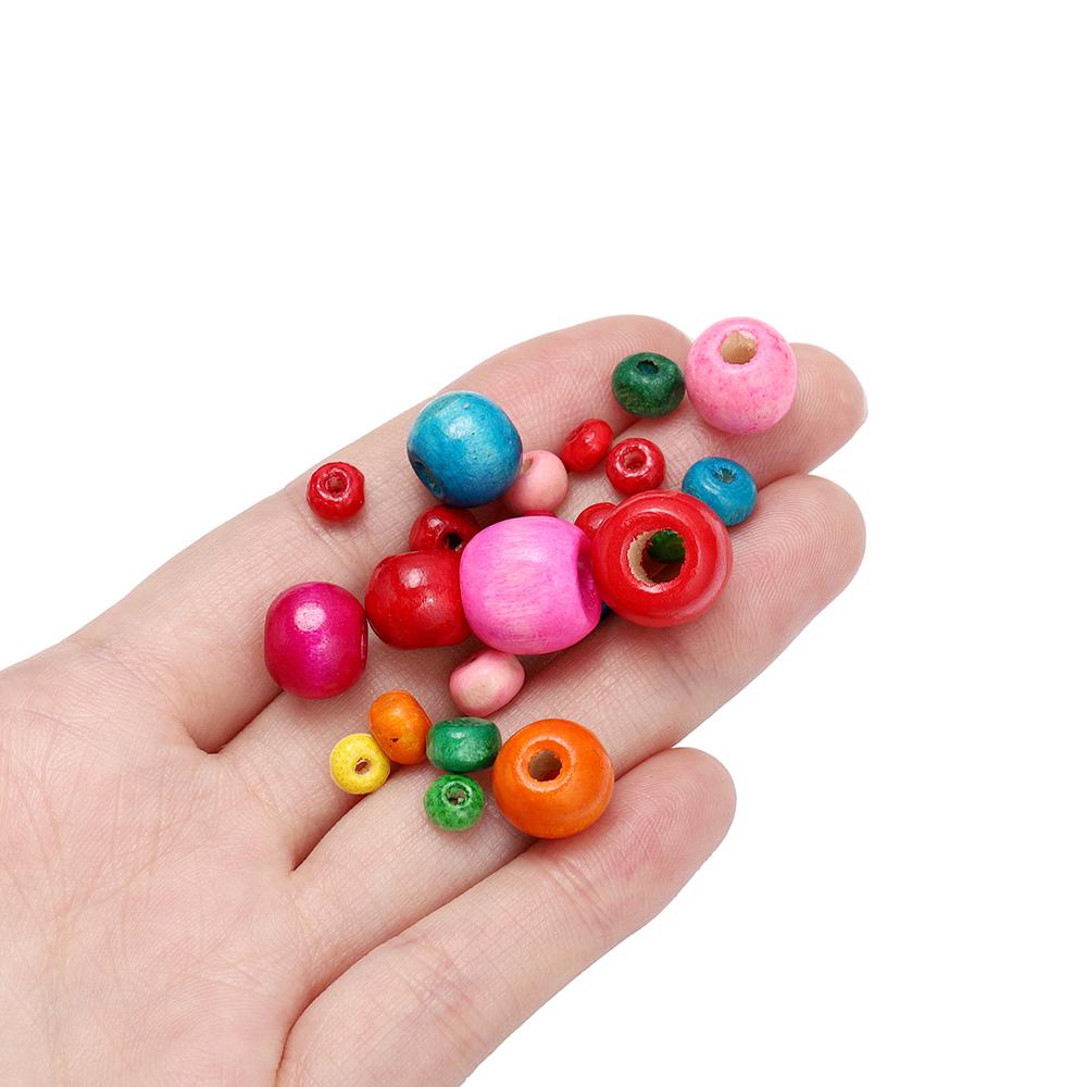 20-100Pcs 5.5-12mm Colorful Wooden Beads Spacer Loose Bead for DIY Bracelet Necklace Jewelry Making Supplies Accessories