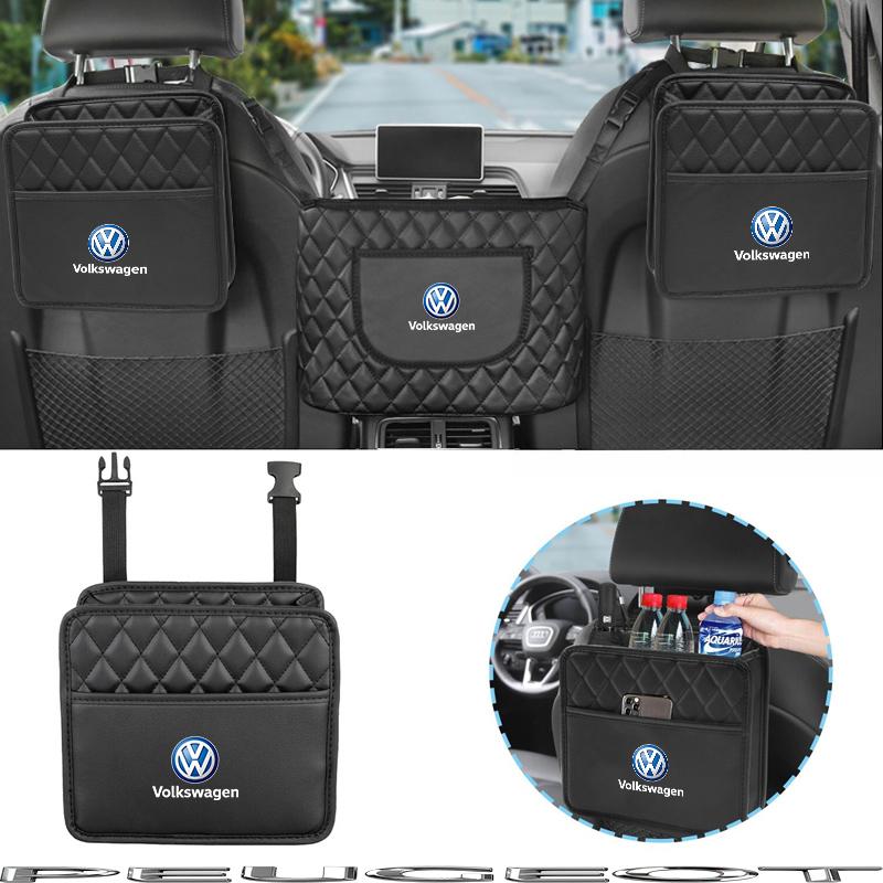 Car Seat Backrest Storage Stowing Tidying Pocket For VW GTI Polo Golf Passat MK6 MK7 Jetta Tiguan Arteon CC Taigo T-ROC Hub Cap
