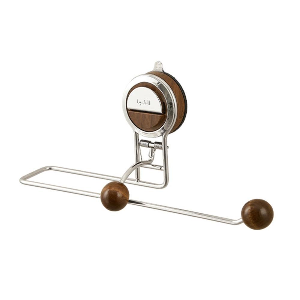 Wall Mounted Suction Cup Roll Paper Holder Plastic Paper Towel Hanger for Home коричневый