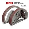 10 PCS Abrasive Sanding Belts 330*25mm Sander Belt Sander Attachment Grinder Polisher Power Tool Accessory Wood Metal Polishing