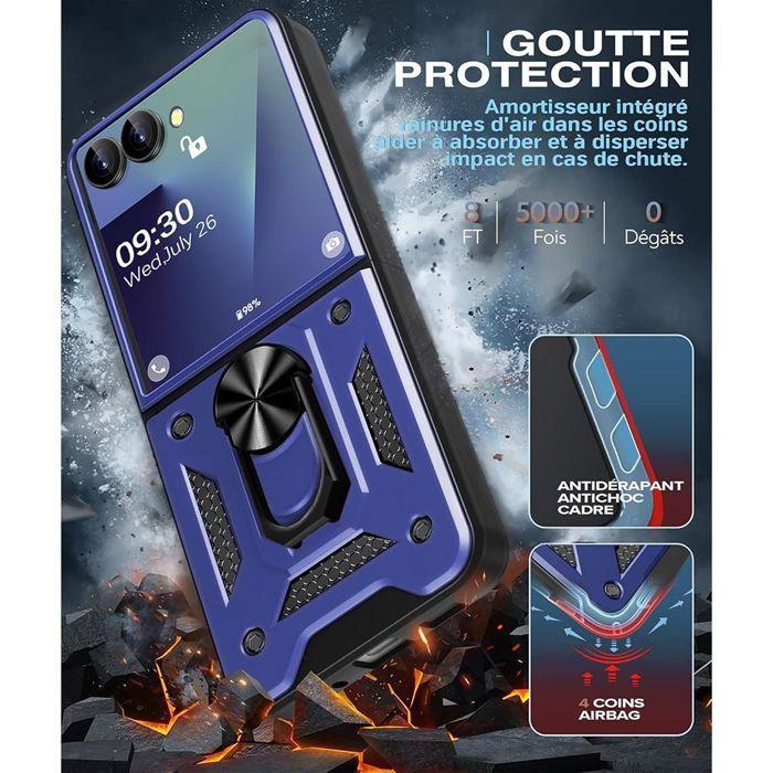 Coque de protection - BOOLING - Galaxy Z Flip 7 - Robuste - Anneau rotatif - 2 Verres Trempés