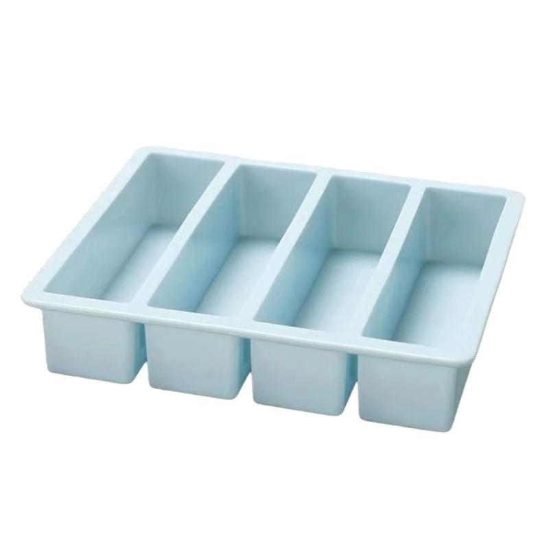 

Flexible 4 Strips Ice Cubes Molds For Drink Heat Resistant Silicone Tray Chocolate Baking Friendly Ice Cubes Tray синій
