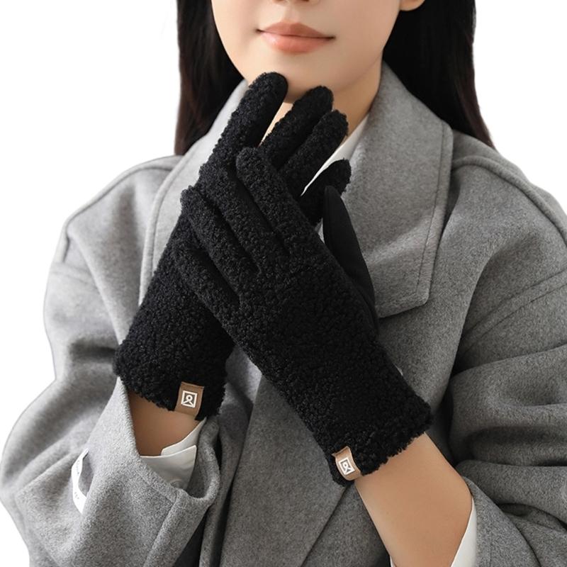 Thermals Gloves For Women Soft Faux Shearling Lined Winter Gloves Cold Weather Outdoor Activity Cycling Skiing