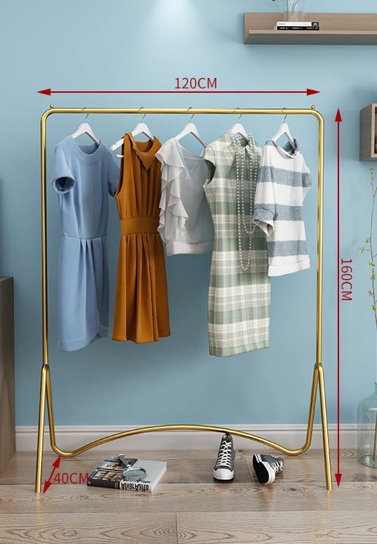 Hanger Square Simple and with Coat Clothes Gold [Russel] Rack, Type, Stylish, Stopper, Heavy-duty, Formaldehyde-free, Rack, Hanger, (width 120cm,