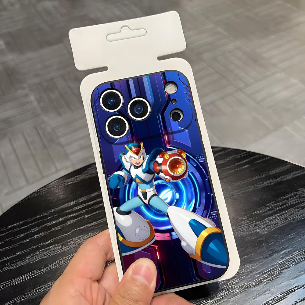 R-Rockman M-Megaman Cool Phone Case For IPhone 17 Air 16 E Pro Max 15 14 13 Mini 12 Pro 11 Max Plus Black Soft Shell
