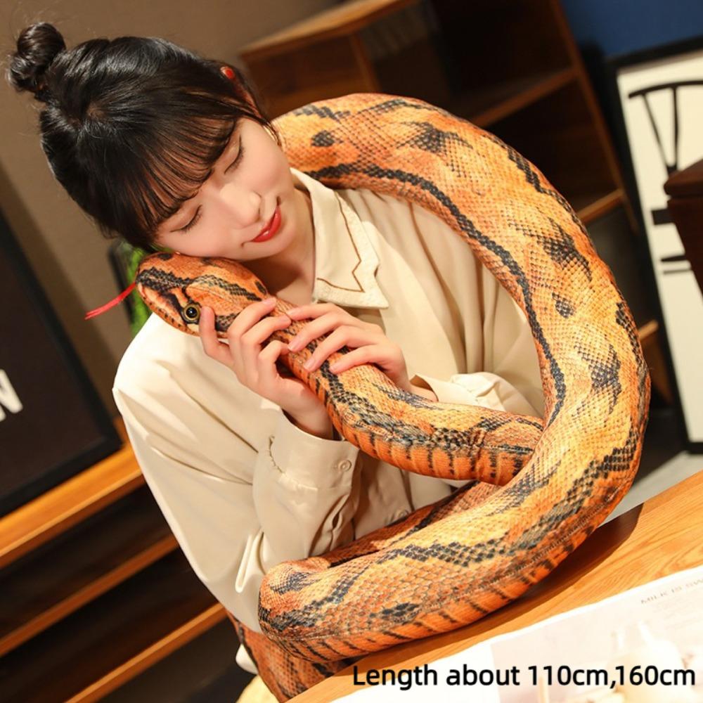 Simulation Artificial  Python Plush Toy Stuffed Animals Doll Reptile Long Snake  Spoof Joke