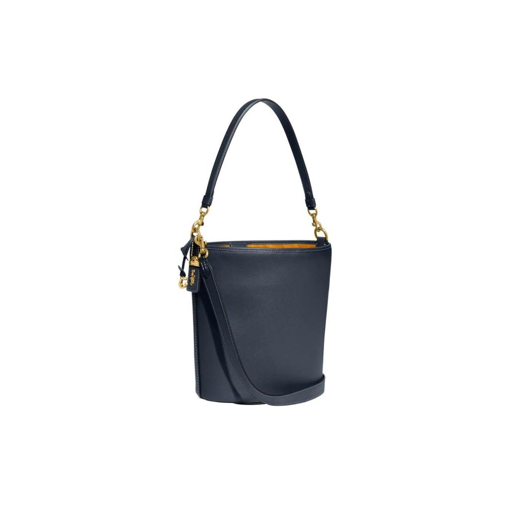 Coach Dakotah 34 Snap Closure Glove Tanned Leather Bucket Bag Women bags Black Blue CH726-B4DE